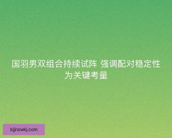 国羽男双组合持续试阵 强调配对稳定性为关键考量